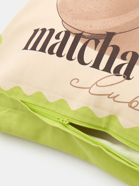 Sinsay - Βαμβακερή μαξιλαροθήκη με μοτίβο matcha - λαϊμ
