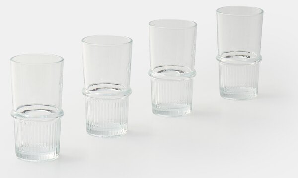 Sinsay - Σετ ποτηριών με ραβδώσεις 4 pack - clear