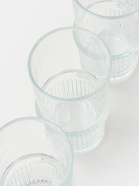 Sinsay - Σετ ποτηριών με ραβδώσεις 4 pack - clear