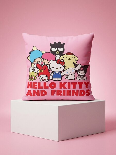 Sinsay - Μαξιλαροθήκη Hello Kitty and Friends - ροζ παστελ