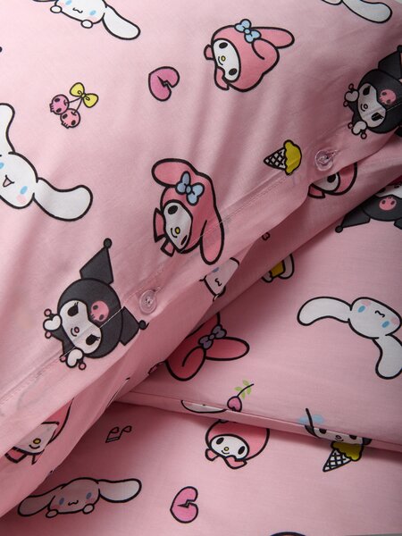 Sinsay - Σετ σεντονιών από βαμβάκι Hello Kitty and Friends - ροζ