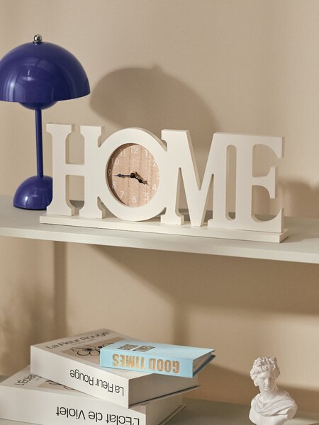 Sinsay - Διακοσμητικό ρολόι σε σχήμα επιγραφής HOME - λευκο