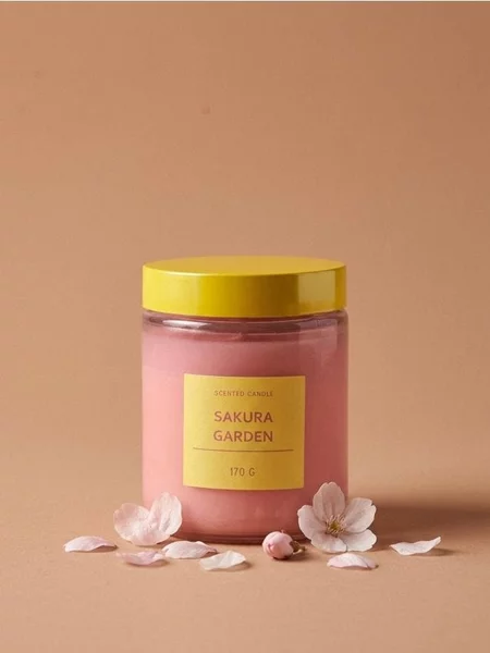 Sinsay - Αρωματικό κερί Sakura Garden - ροζ παστελ