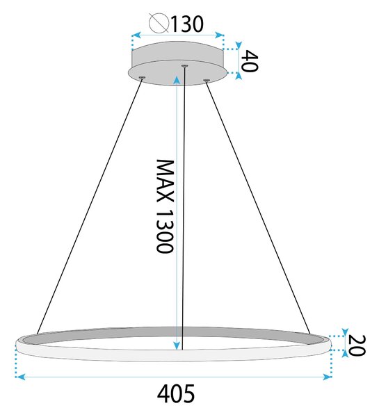 Lampa wisząca LHJ001-CP 40 cm GOLD