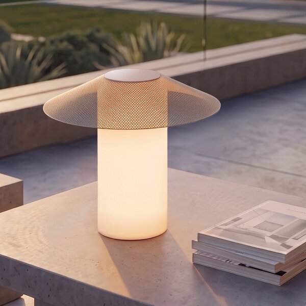 Lucande Φωτιστικό βεράντας LED ZAMIRAS, 40 εκ., ασημί, IP65, Γκρι, Αλουμίνιο, σχεδιασμός