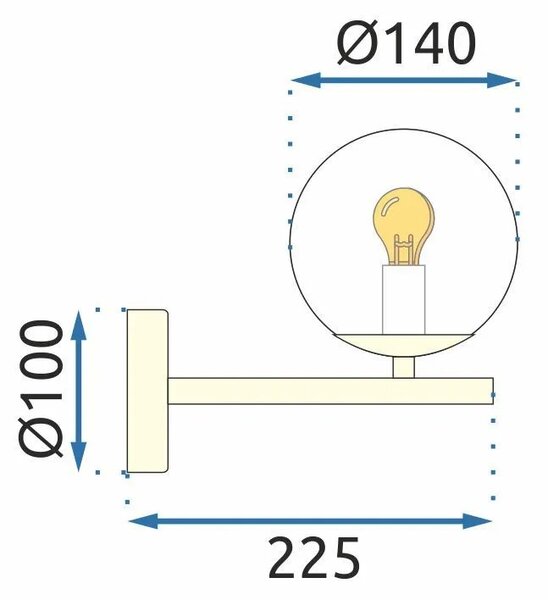 Επιτοίχιο φωτιστικό Glass Ball APP684-1W Gold