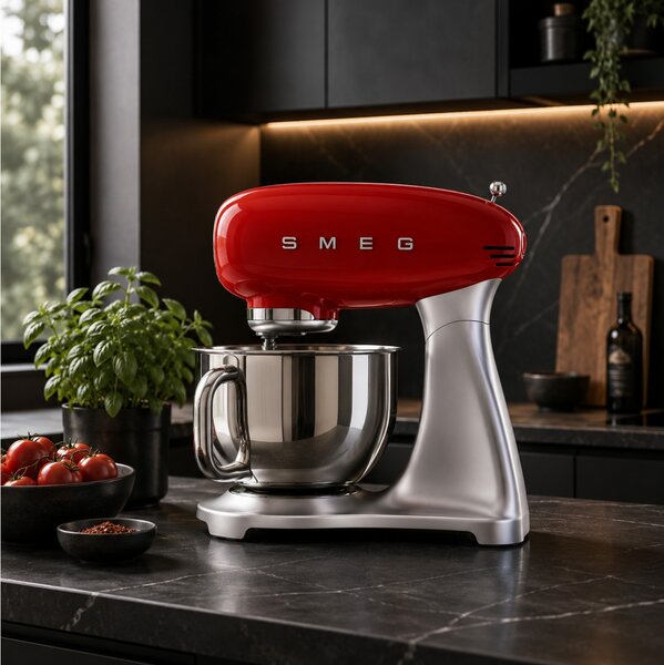 Κουζινομηχανή Smeg SMF02RDEU με ισχύ 800W, 10 ταχύτητες και χωρητικότητα μπολ 4.8L