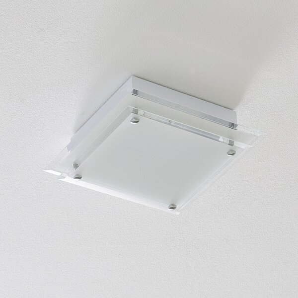 Fabas Luce Γυάλινο φωτιστικό οροφής Maggie 30 x cm, ρυθμιζόμενος, Λευκό, Σαλόνι / τραπεζαρία, Γυαλί, σύγχρονο
