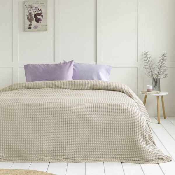 Κουβέρτα Πικέ Μονή (160x240) Nima Comfy L.Beige