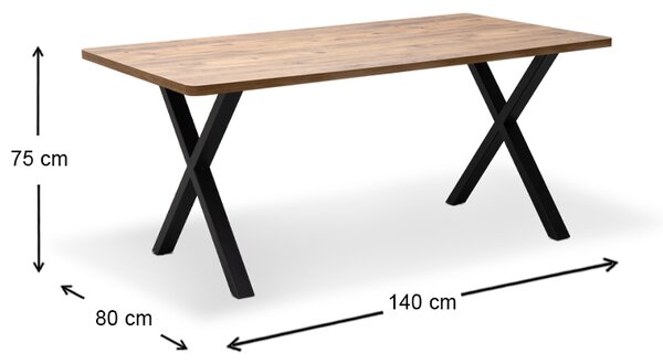 Τραπέζι Jeremy Mdf - μεταλλικό χρώμα ακακίας 140x80x75εκ