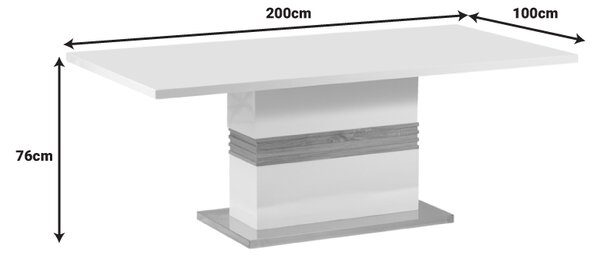 Τραπέζι Zoekrin Inart λευκό mdf 200x100x76εκ