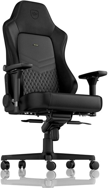 Noblechairs HERO Pure Leather Gaming Chair - cold foam, steel armrests, 60mm casters, 150kg - black