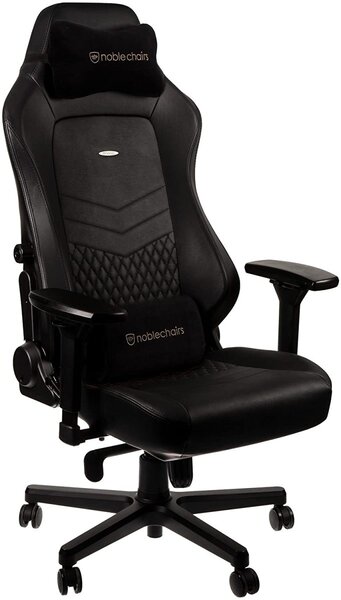 Noblechairs HERO Pure Leather Gaming Chair - cold foam, steel armrests, 60mm casters, 150kg - black