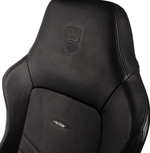 Noblechairs HERO Pure Leather Gaming Chair - cold foam, steel armrests, 60mm casters, 150kg - black