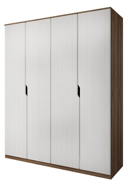 Τετράφυλλη Ντουλάπα Ρούχων Nanda Oak Katania Black/white Gold 217x58x177.6