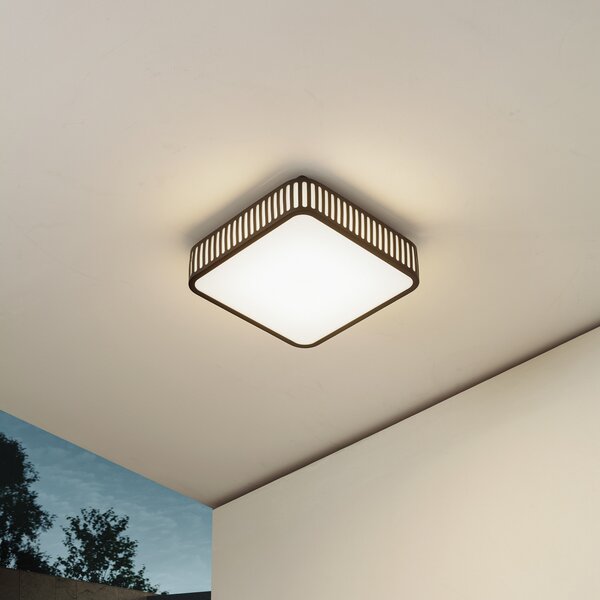 Lindby LED φωτιστικό εξωτερικού χώρου Lurinda, 26 cm μαύρο, IP44, Μαύρο, Αλουμίνιο, σύγχρονο