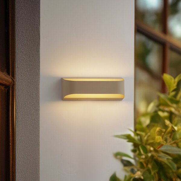 Lindby LED φωτιστικό εξωτερικού χώρου Lenore, μπεζ, μέταλλο, 36,5cm, Μπεζ, Αλουμίνιο, σύγχρονο