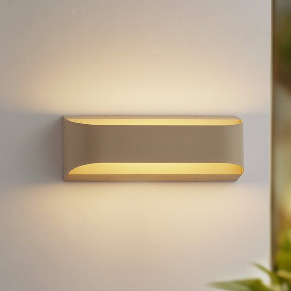 Lindby LED φωτιστικό εξωτερικού χώρου Lenore, μπεζ, μέταλλο, 36,5cm, Μπεζ, Αλουμίνιο, σύγχρονο