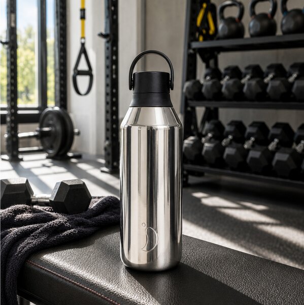 Μπουκάλι Θερμός Series 3 Metals Chilly's με χωρητικότητα 500ml και διατήρηση θερμοκρασίας 14h ζεστό / 36h κρύο - Chrome Halo