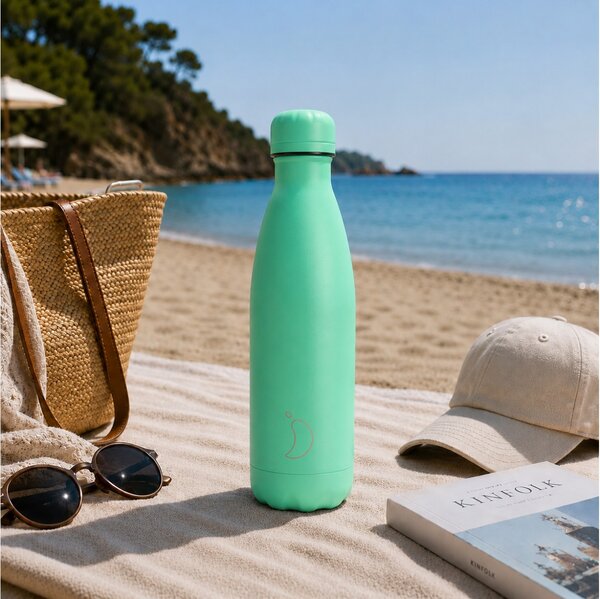Μπουκάλι Θερμός Original Chilly's με χωρητικότητα 500ml και διατήρηση θερμοκρασίας 12h ζεστό / 24h κρύο - Apple Green