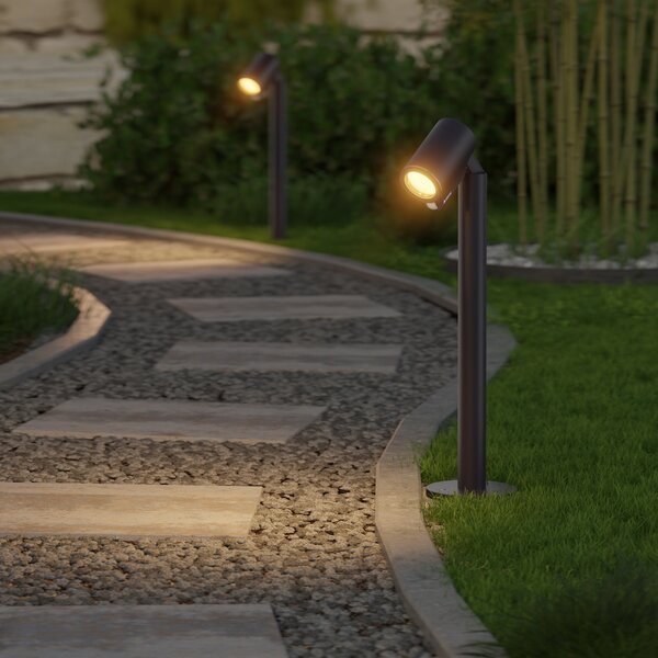 STEINEL Φωτιστικό βάσης LED Way C, μαύρο, αλουμίνιο, IP65, RGBWW, ρυθμιζόμενος, Μαύρο, Αλουμίνιο, σύγχρονο