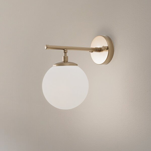 Opviq Απλίδα Roe, χρυσό, γυαλί, ύψος 24 cm, E14, ρυθμιζόμενος, Χρυσό / Ορείχαλκου, Σαλόνι / τραπεζαρία, Γυαλί, Σφαίρα