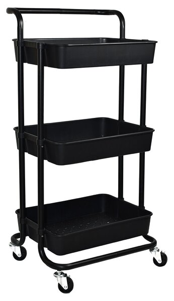 Τρόλεϊ/Ραφιέρα 3 Θέσεων Homely Black 01-8635