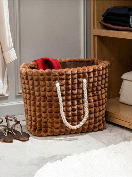 Sinsay - Καπιτονέ καλάθι αποθήκευσης με χερούλια - μπεζ