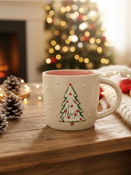 Sinsay - Χριστουγεννιάτικη κούπα με μοτίβο δέντρου - πρασινο