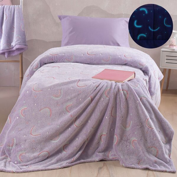 Φωσφοριζέ Κουβέρτα Fleece Μονή (160x220) Rythmos Nelie