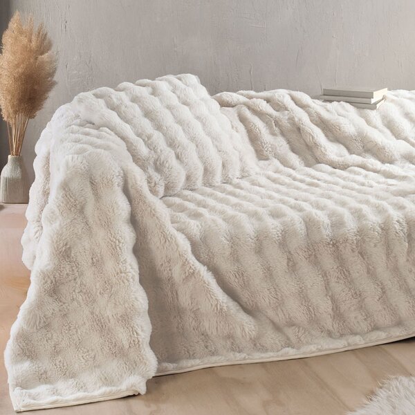 Ριχτάρι Καναπέ Τριθέσιου Γούνινο (180x280) Rythmos Rabbit Beige