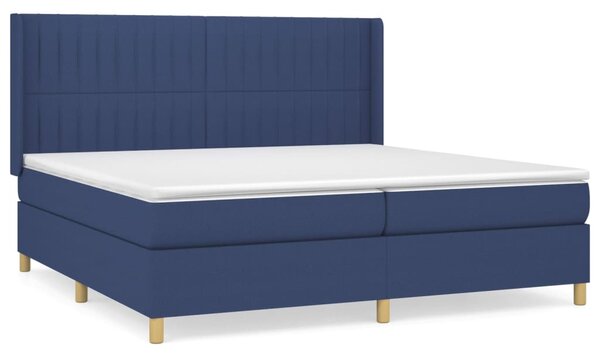 VidaXL Κρεβάτι Boxspring με Στρώμα Μπλε 200x200 εκ. Υφασμάτινο