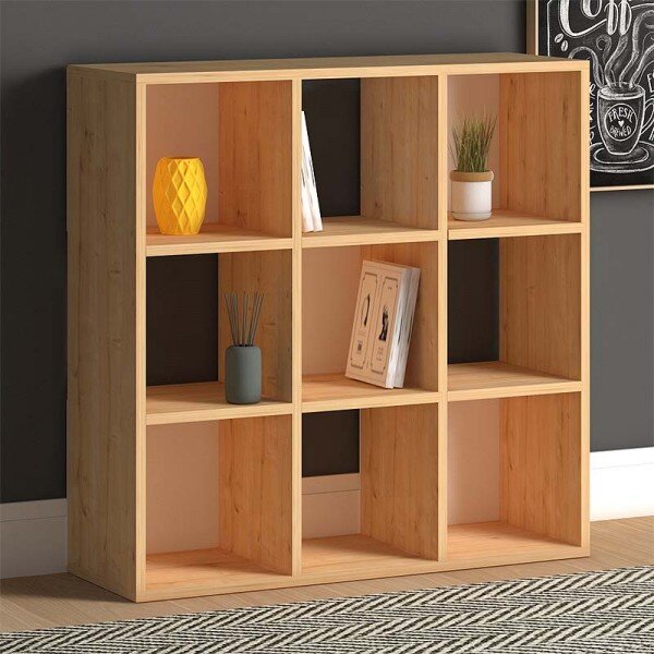 Βιβλιοθήκη Cube Megapap από μελαμίνη χρώμα oak 90x30x90εκ