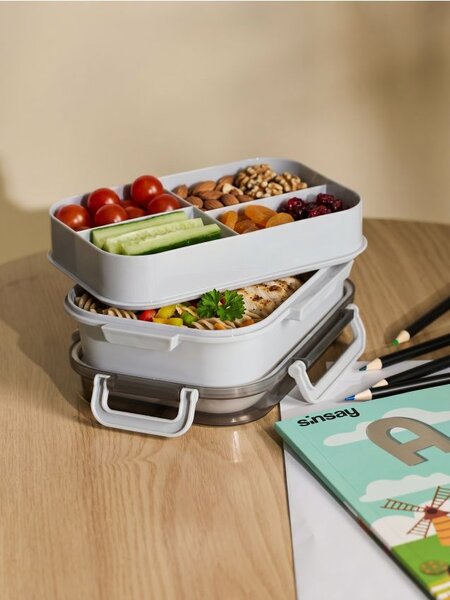 Sinsay - Lunch box με θήκες - ανοιχτό γκρι