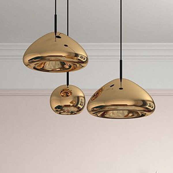Tom Dixon LED κρεμαστό φωτιστικό Void mini, Ø 15 cm, ορείχαλκος, ρυθμιζόμενος, Χρυσό / Ορείχαλκου, Σαλόνι / τραπεζαρία, Ορείχαλκος, σχεδιασμός