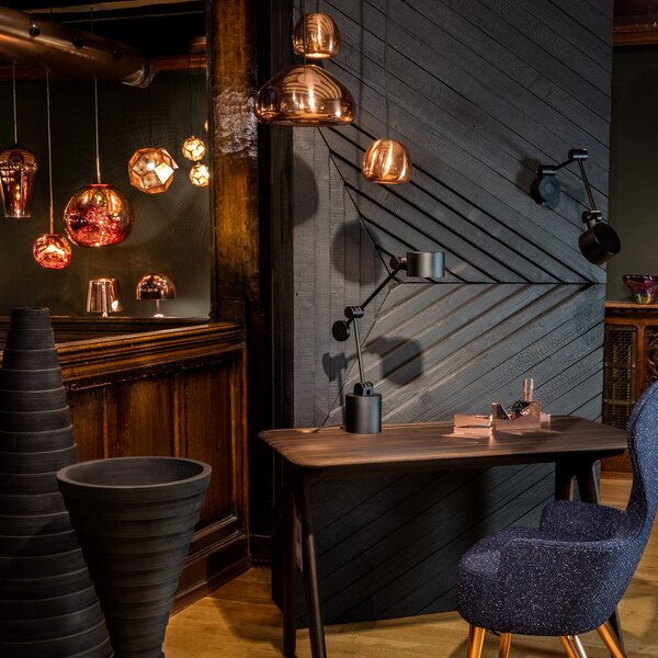 Tom Dixon LED κρεμαστό φωτιστικό Void mini, χαλκός, ρυθμιζόμενος, Χαλκού, Σαλόνι / τραπεζαρία, Χαλκός, σχεδιασμός