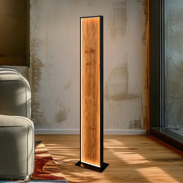 Trio Lighting Λάμπα LED Kalea, ύψος 120 cm, χρώμα ξύλου, ξύλο, ρυθμιζόμενος, Ξύλου, Σαλόνι / τραπεζαρία, Ξύλο