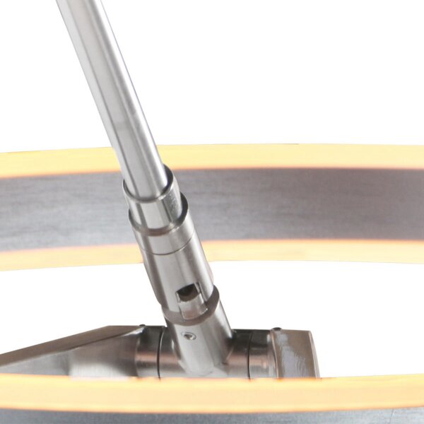 Steinhauer LED φωτιστικό τόξου Ringlux, χρώμα χάλυβα, μέταλλο, CCT, ρυθμιστής έντασης, ρυθμιζόμενος, Μεταλλικό, Σαλόνι / τραπεζαρία, Μέταλλο, σύγχρονο