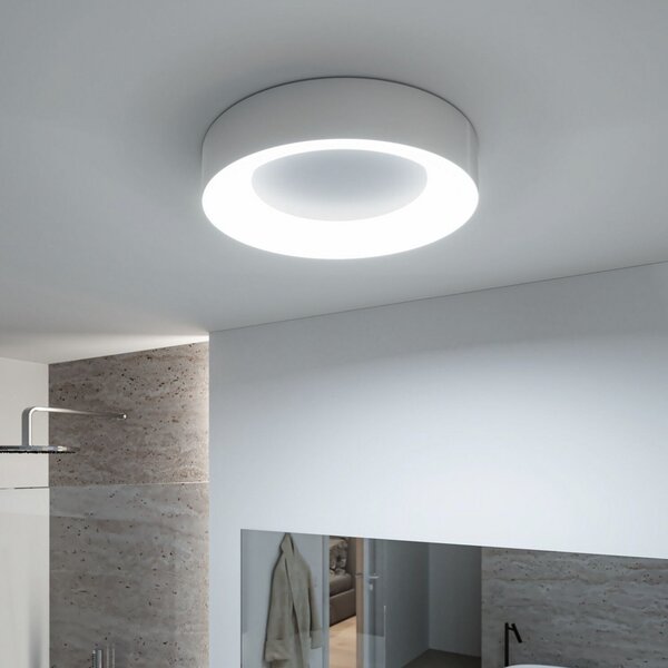 Paulmann HomeSpa Casca LED φωτιστικό οροφής Ø40cm, λευκό/αλουμίνιο, IP44, ρυθμιζόμενος, Μεταλλικό, Μπάνιο, Μέταλλο, σύγχρονο
