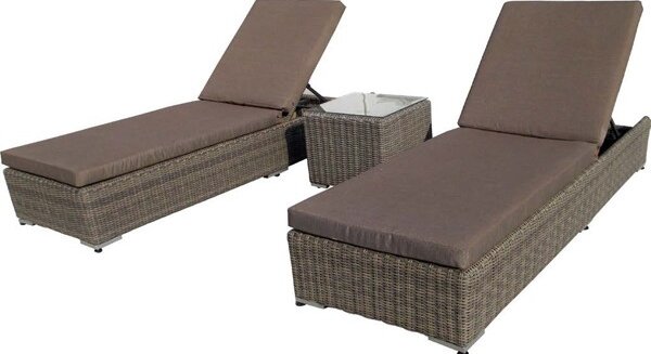 Σετ ξαπλωστρεσ wicker-rattan aletta 5071 g + aletta 5072 g