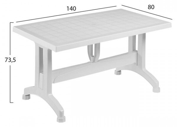 ΤΡΑΠΕΖΙ ΠΟΛΥΠΡΟΠΥΛΕΝΙΟΥ 140X80X73.5Yεκ.ΛΕΥΚΟ HM5738.01