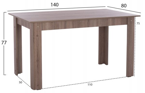 ΤΡΑΠΕΖΙ ΚΟΥΖΙΝΑΣ KELVIN, 140x80x77Υ εκ., SONAMA OAK TRUFFLE, HM2429.05