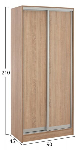 ΝΤΟΥΛΑΠΑ ΣΥΡΟΜΕΝΗ ADLER ΜΕΛΑΜΙΝΗΣ 90x45x210Yεκ. SONAMA OAK 2ΦΥΛΛΗ HM2436.01