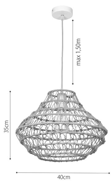 InLight Κρεμαστό Φωτιστικό από σχοινί 1xE27 D:40cm (4042)