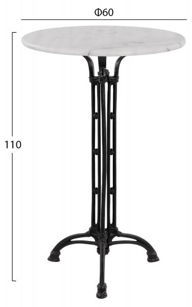 ΤΡΑΠΕΖΙ ΣΤΑΝΤ AR BRIELLE ΜΕ 3ΝΥΧΗ ΒΑΣΗ ΑΠΟ ΜΑΝΤΕΜΙ HM5890 ΜΕ ΜΑΡΜΑΡΟ Φ60x110Υ εκ