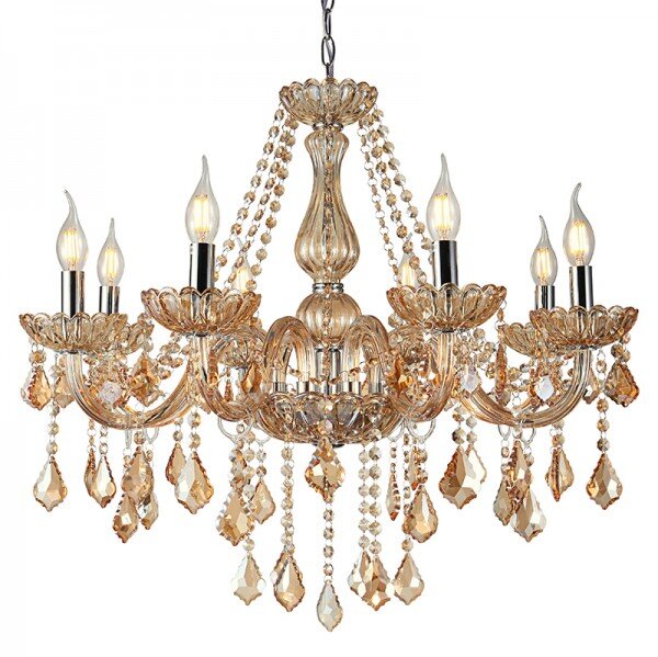 Artekko Artekko Chandelier Tara Πολυέλαιος 8φωτος Μελί Κρύσταλλο (70x70x70)cm 023-3026