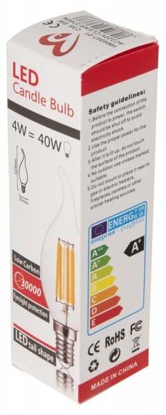 Λαμπτηρασ hm4047.01 στυλ φλογα led filament 6w e14 3000k διαφανο dimmable