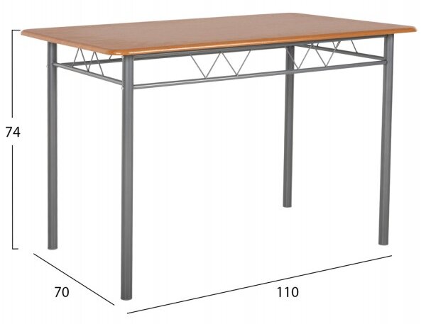 ΣΕΤ ΤΡΑΠΕΖΑΡΙΑΣ 5ΤΜΧ PEARY HM9416.02 ΜΕΤΑΛΛΟ ΑΣΗΜΙ-MDF ΣΟΝΑΜΑ 110x70x74Yεκ