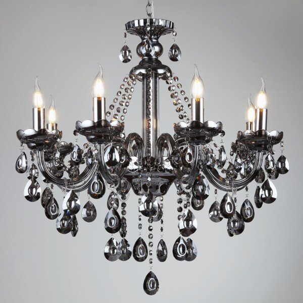 Artekko Artekko Chandelier Kiky Πολυέλαιος 8φωτος Ανθρακί Κρύσταλλο (70x70x80)cm 023-3019