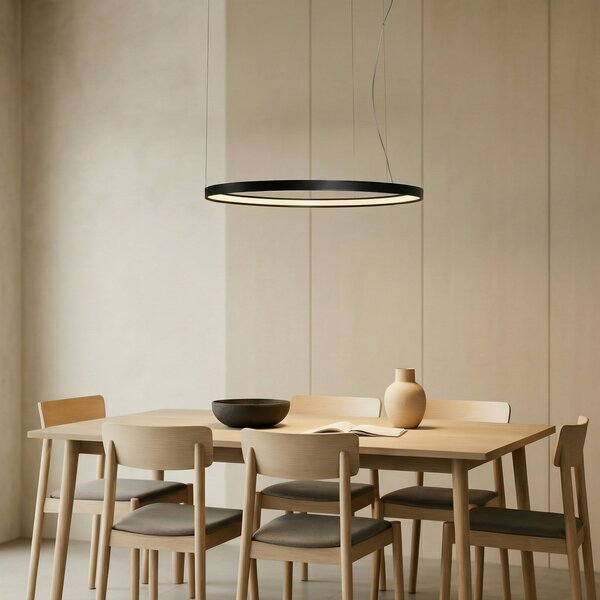 SOLLUX LIGHTING Κρεμαστό φωτιστικό LED Rio 110 οριζόντιο 3.000K μαύρο, Μαύρο, Κουζίνα, Αλουμίνιο, σύγχρονο